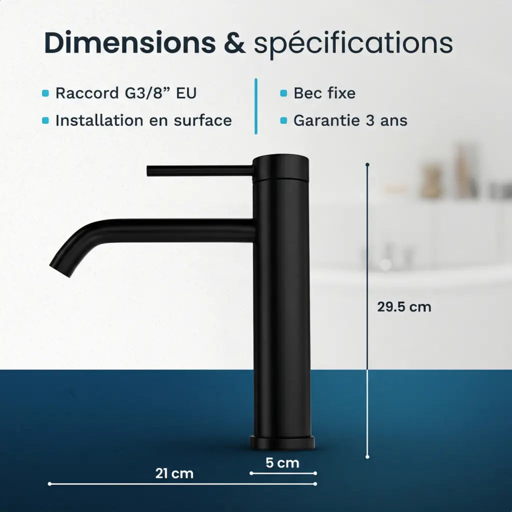 Mitigeur de lavabo – WC – Noir [NYX] - Précommander