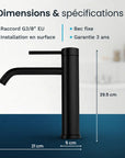 Mitigeur de lavabo – WC – Noir [NYX] - Précommander