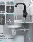 Mitigeur de lavabo – WC – Noir [KALLISTA]