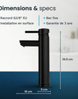 Mitigeur de lavabo – WC – Noir [EIRENE]