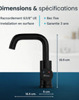 Mitigeur de lavabo – WC – Noir [KALLISTA]
