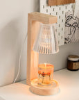 Lampe de Chevet Chauffe-Bougie en Bois - Lampe Chevet Design