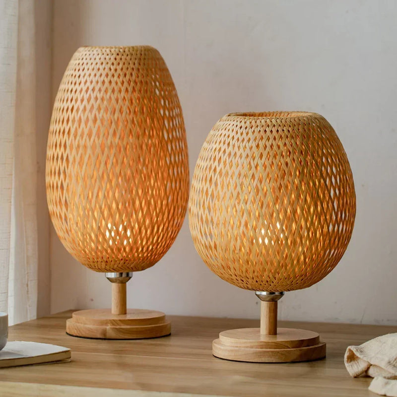 Lampe de Chevet en Bambou Naturel