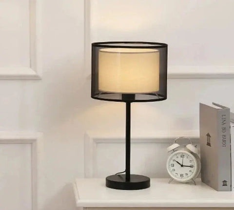 Lampe de chevet design tissu à Double couche
