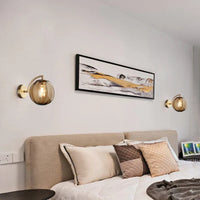 Lampe de chevet Murale Design Boule en verre Fumé thumbnail