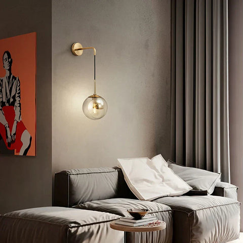 applique murale Suspendue en boule de Verre