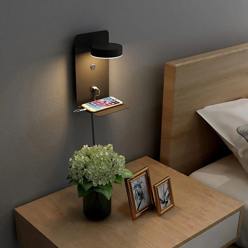 Lampe de Chevet Tactile Murale avec Chargeur de Téléphone - Lampes de chevets