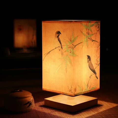 Lampe de Chevet en Bois Style Chinois