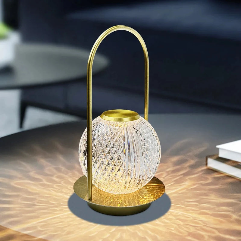 lampe de chevet sans fil en cristal