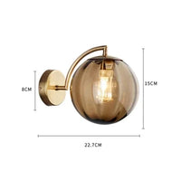 Lampe de chevet Murale Design Boule en verre Fumé thumbnail