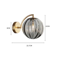 Lampe de chevet Murale Design Boule en verre Fumé thumbnail