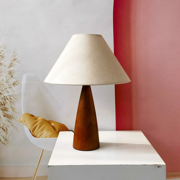 Lampe de chevet Rétro en Bois Massif