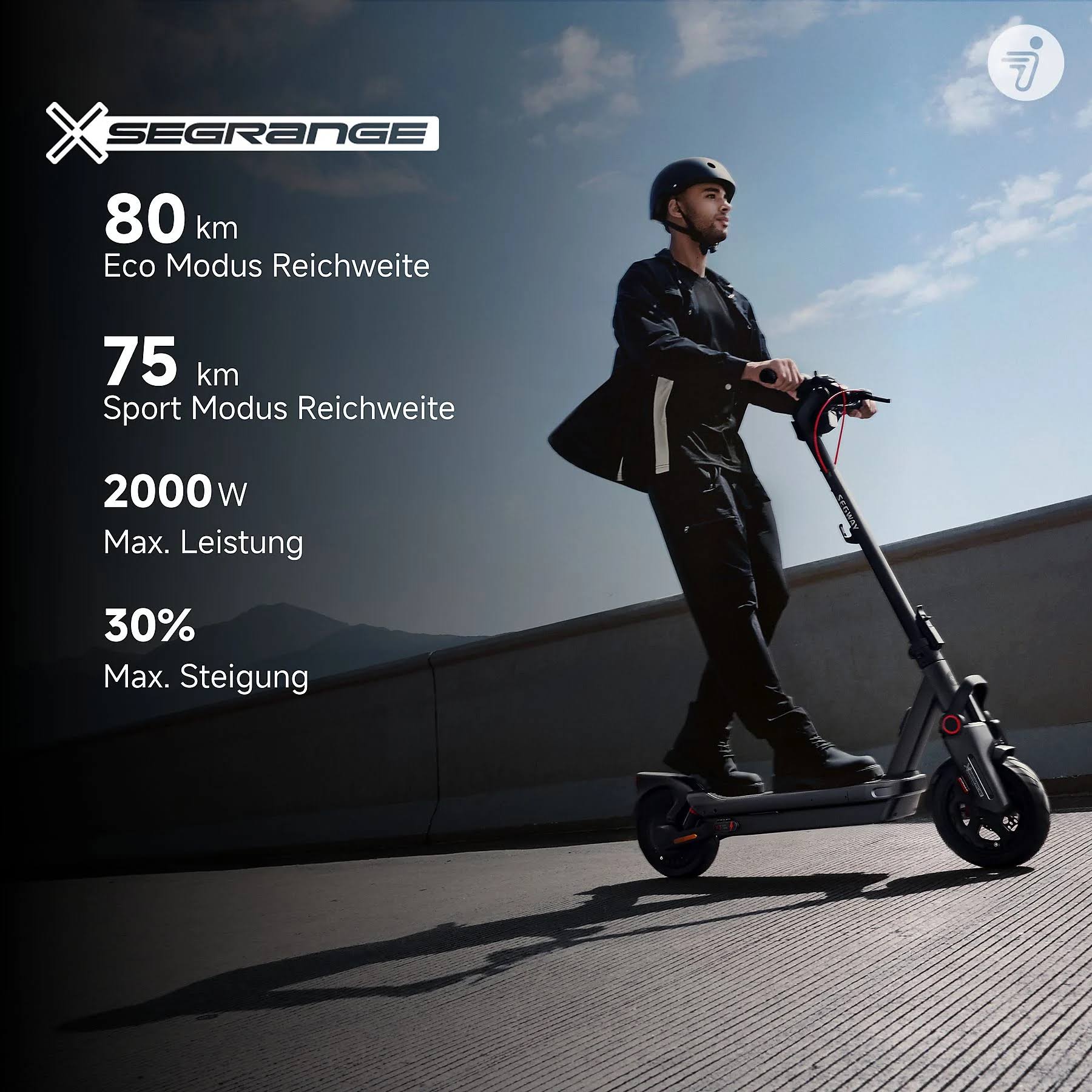 SEGWAY Ninebot MAX G3 D E-Scooter – 11 Zoll Elektroroller in Schwarz/Silber/Rot