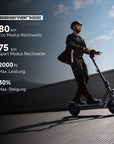 SEGWAY Ninebot MAX G3 D E-Scooter – 11 Zoll Elektroroller in Schwarz/Silber/Rot