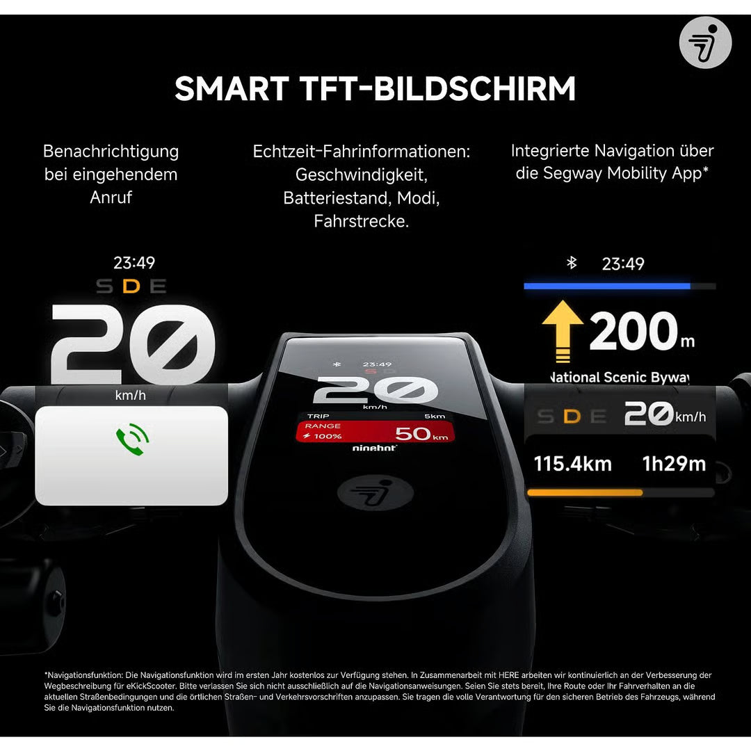 SEGWAY Ninebot MAX G3 D E-Scooter - 11 Zoll Elektroroller in Schwarz/Silber/Rot - Reichweite 80km, IPX6