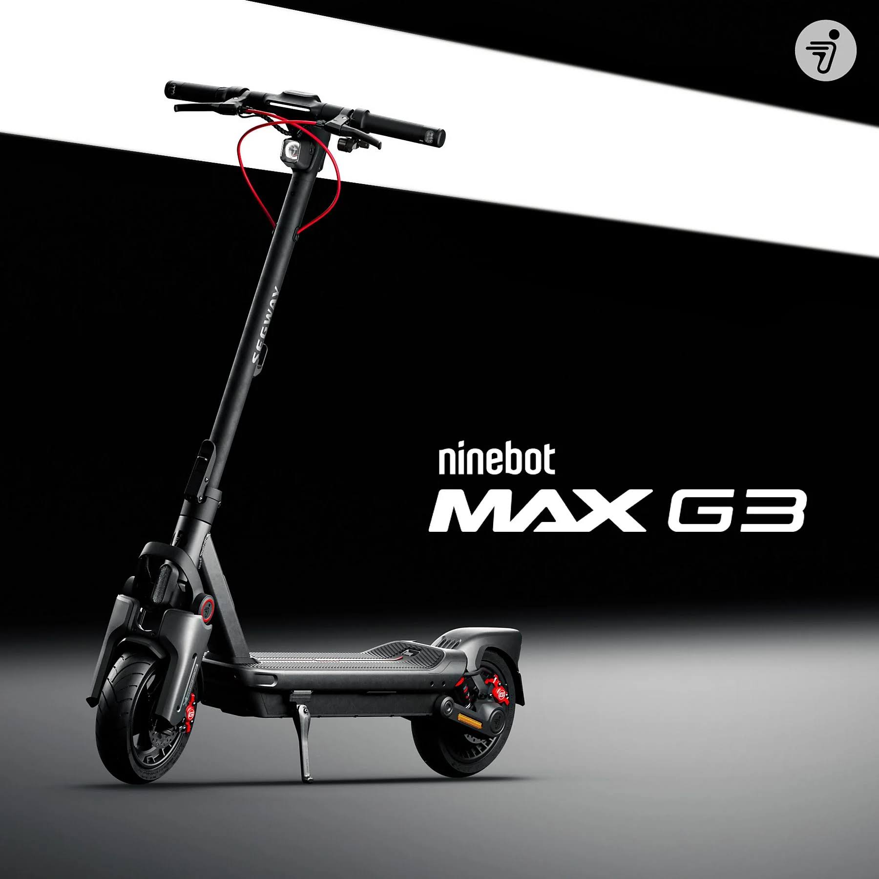 SEGWAY Ninebot MAX G3 D E-Scooter – 11 Zoll Elektroroller in Schwarz/Silber/Rot