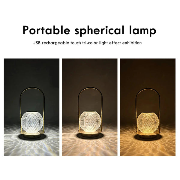 lampe de chevet sans fil en cristal