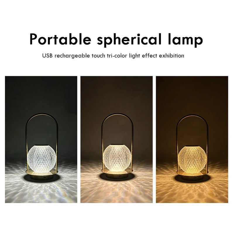 lampe de chevet sans fil en cristal