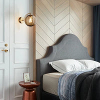 Lampe de chevet Murale Design Boule en verre Fumé thumbnail