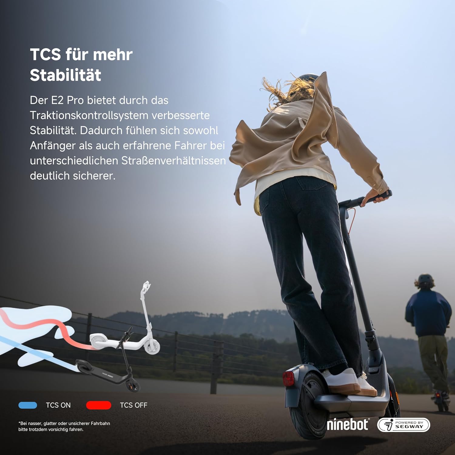 Segway Ninebot E2 Pro D E-Scooter 10 Zoll - Reichweite 35km, 750W Motor, Straßenzulassung - Schwarz