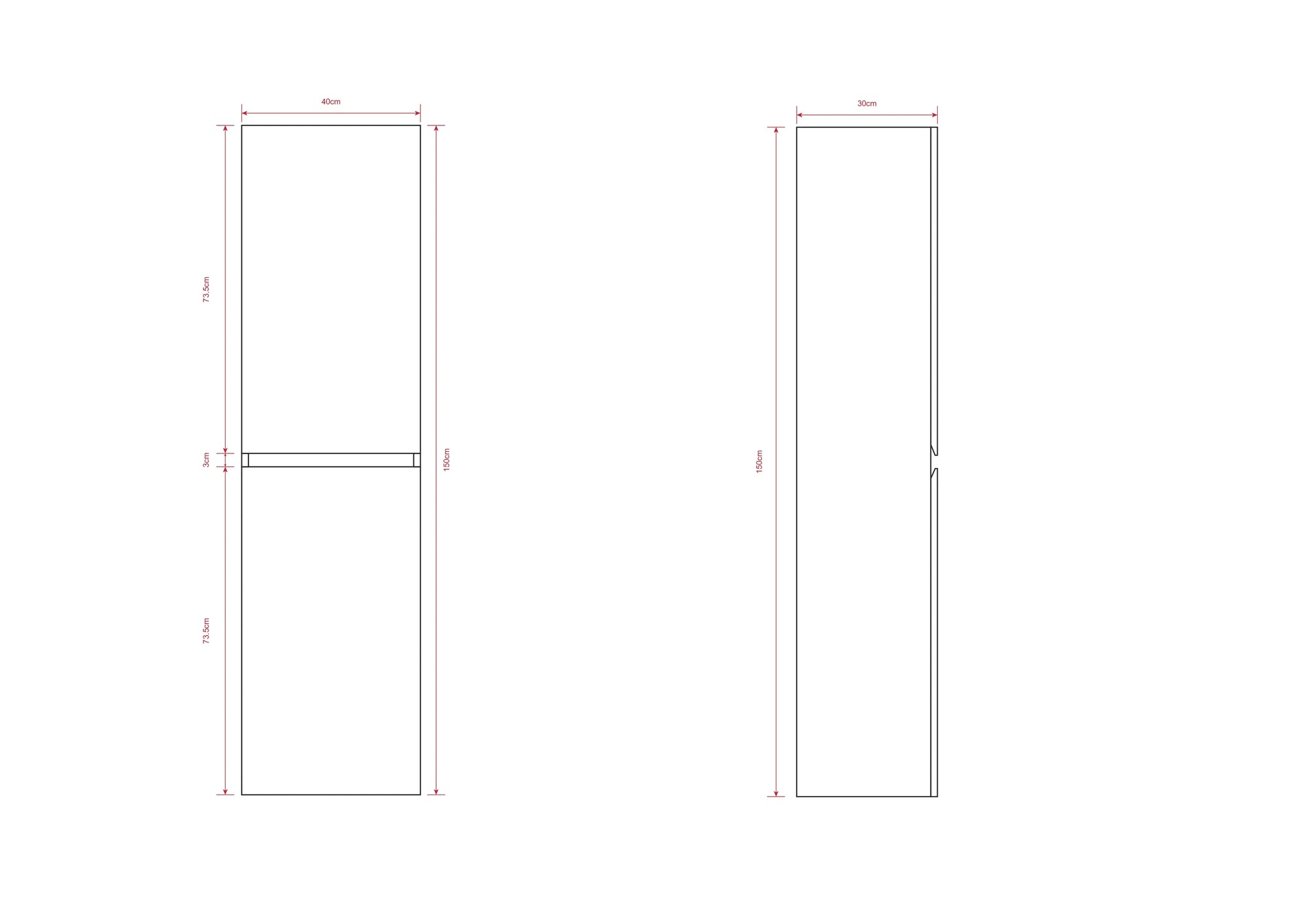 Armoire à colonnes Ruvo - 150cm - Chêne Chaud