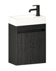 Meuble vasque Elen – 40 cm – Chêne Noir – Lavabo Blanc