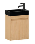 Meuble de toilette Elen – 40 cm – Chêne Clair – Lavabo Noir