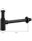 Siphon pour lavabo - 44 mm - Noir mat