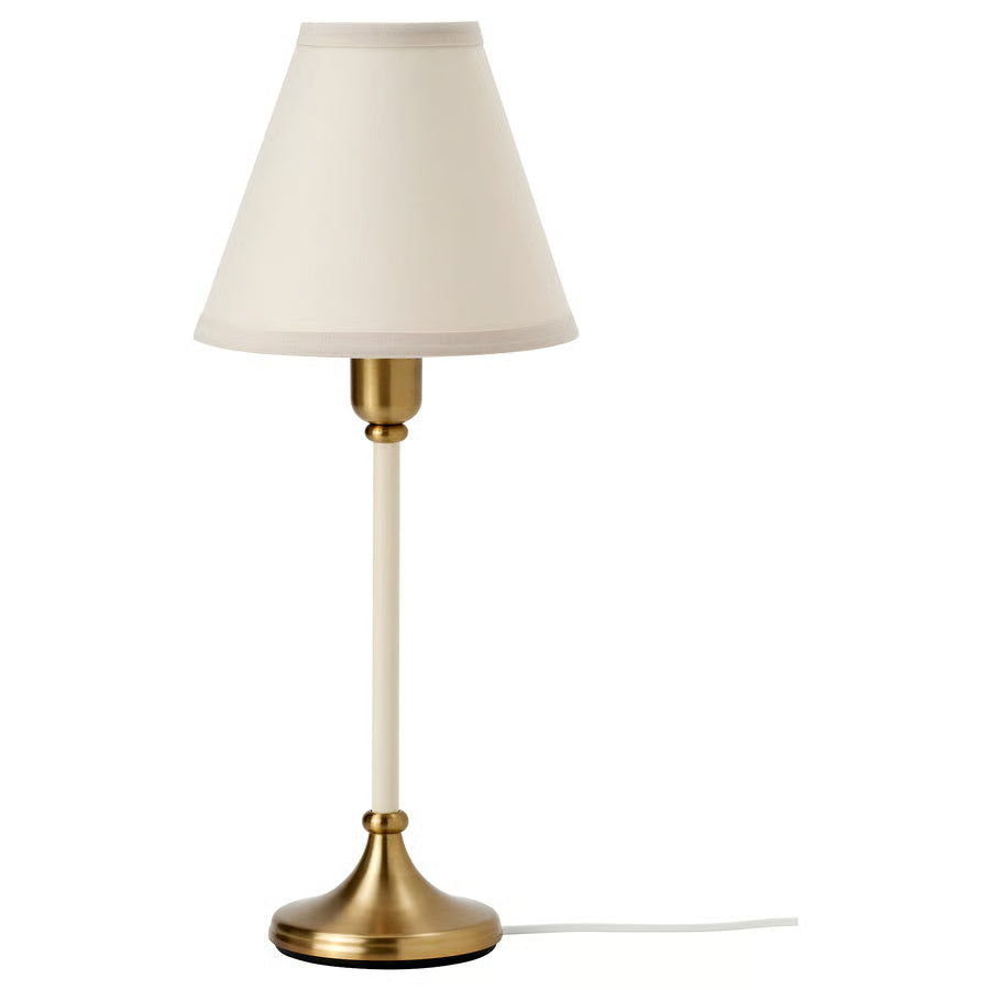 Table lamp, brass/beige, 21 "