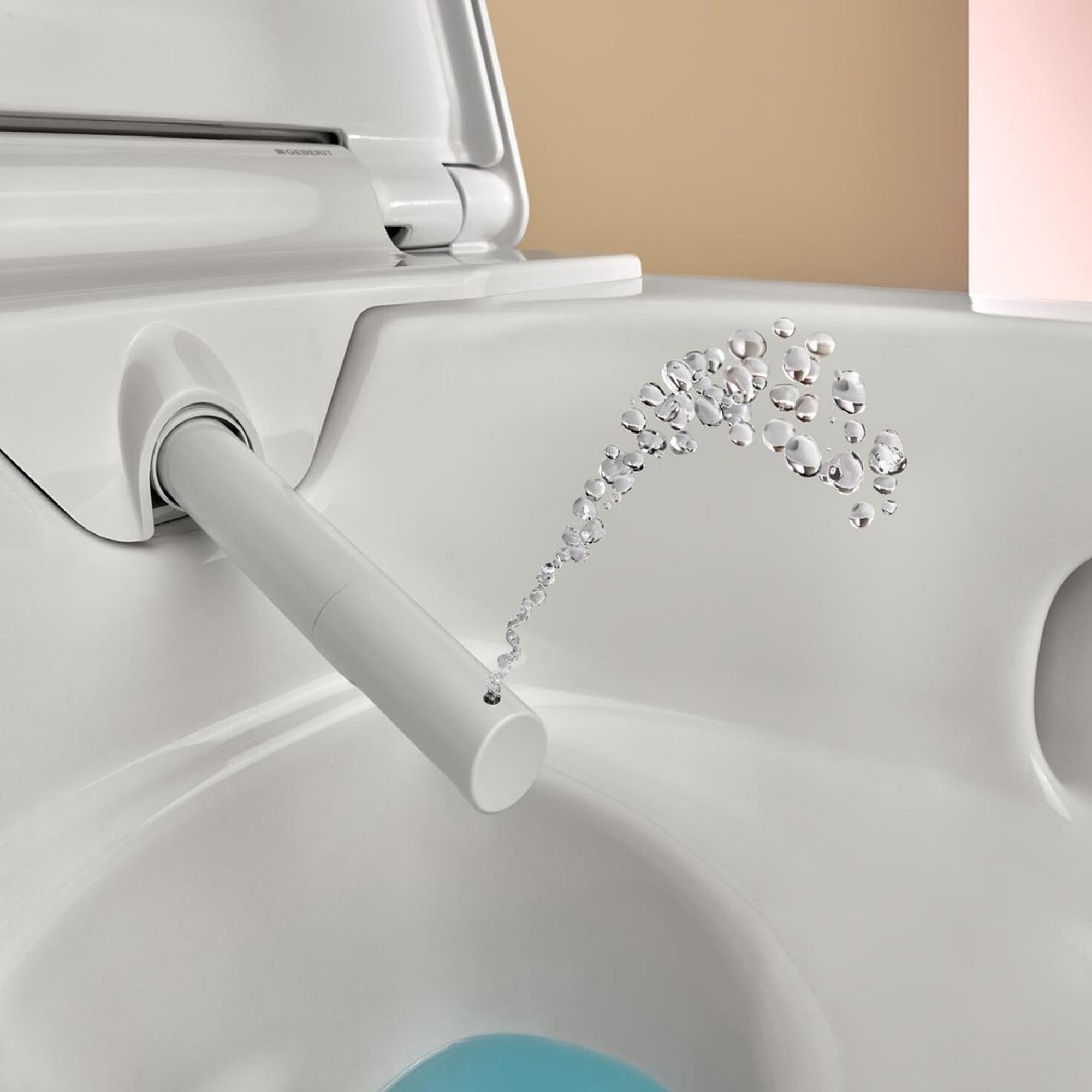 Geberit AquaClean Alba - WC Suspendu Douche Intégrée, Télécommande, Sans Bride