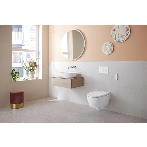Geberit AquaClean Alba - WC Suspendu Douche Intégrée, Télécommande, Sans Bride