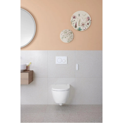 Geberit AquaClean Alba - WC Suspendu Douche Intégrée, Télécommande, Sans Bride