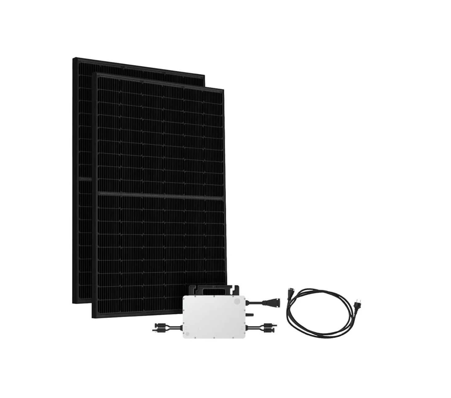 900W Solar Balkonkraftwerk 10 Meter , HMS-800W-2T, Bifazial Full Black, Kabellänge &amp; Halterung wählbar