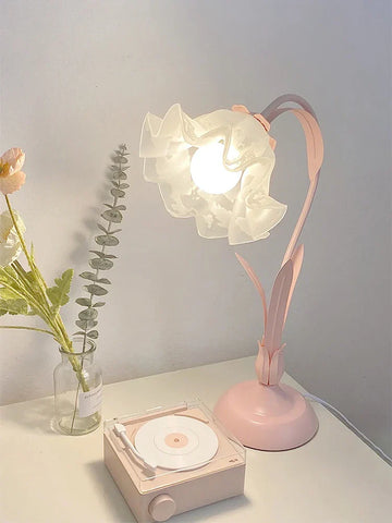 lampe de chevet moderne en métal forme de fleur