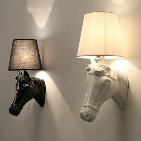 lampe de chevet murale en résin design cheval