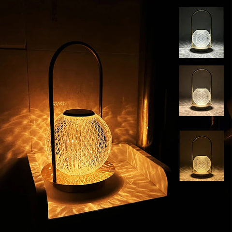 lampe de chevet sans fil en cristal