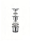 Mirlux Bonde de lavabo Chrome 65 mm